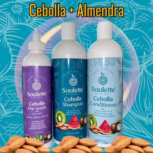 ENVÍO GRATIS -Mascarilla, Champú, Acondicionador- Cebolla con aroma Almendra