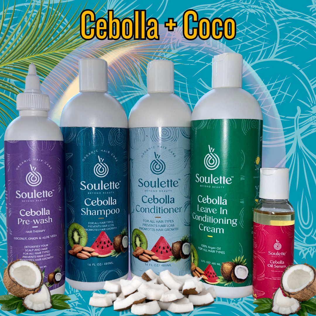 ENVÍO GRATIS-Mascarilla, Champú, Acondicionador, Oil Serum y Leave in- A base de Cebolla aroma a coco