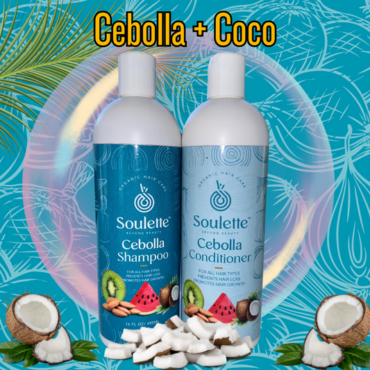 ENVÍO GRATIS- Champú y acondicionador- de Cebolla aroma a coco