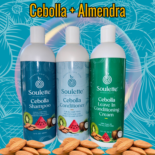 ENVÍO GRATIS - Champú, Acondicionador, leave in- Cebolla aroma a Almendra