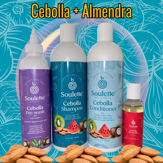 ENVÍO GRATIS -Mascarilla, Champú, Acondicionador, oil serum-Cebolla aroma a Almendra