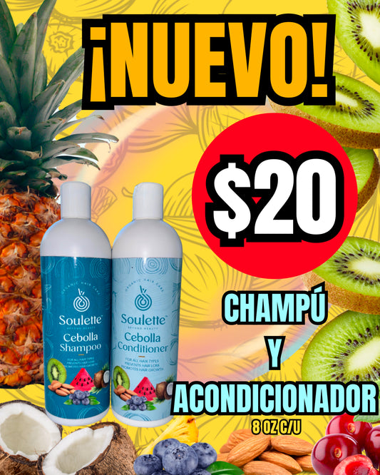 Champú y Acondicionador de Cebolla aroma a melón