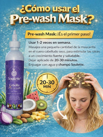 Prewash Mask (mascarilla) Carbón Activado, Cebolla, Coco y Aloe Vera